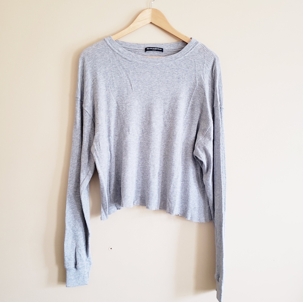 Brandy Melville Semi-Cropped Waffle Long Sleeve